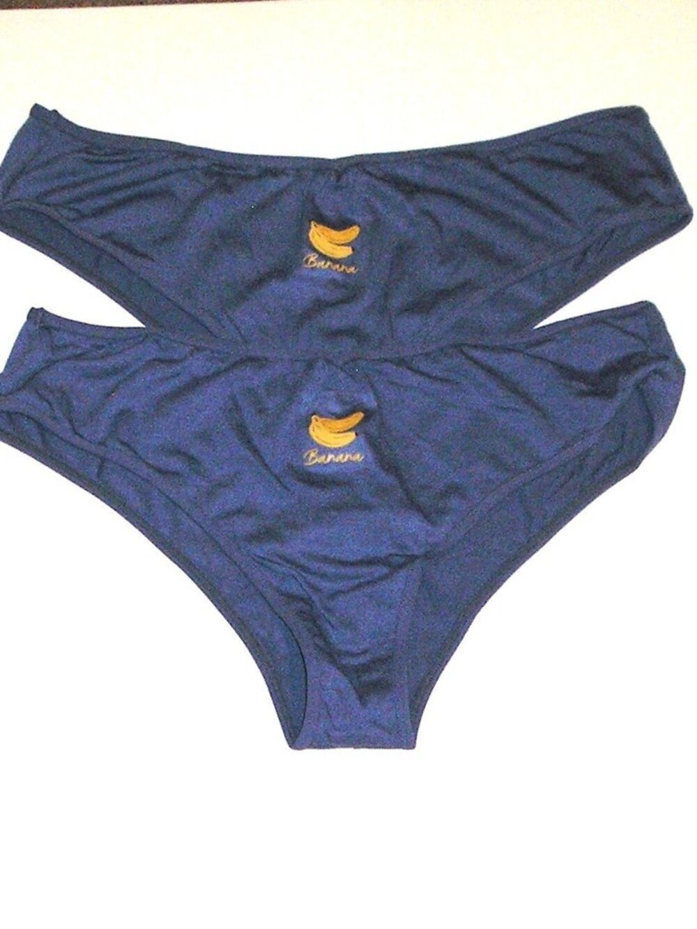 Set of 2 Banana Print Blue Hipster Panties Lingerie XL NWOT